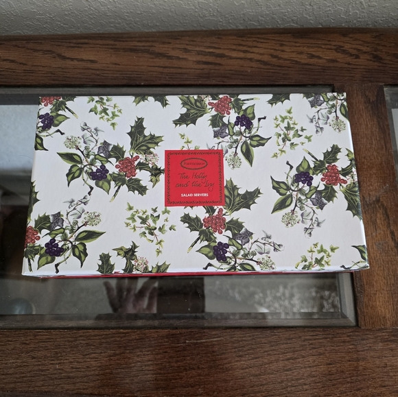 NEW Portmeirion The Holly and the Ivy holiday Salad Server set. - Picture 2 of 8